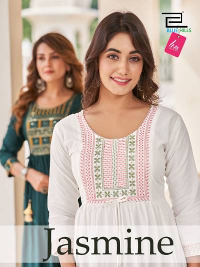 Jasmine By Blue Hills Fancy Rayon Embroidered Kurti Collection